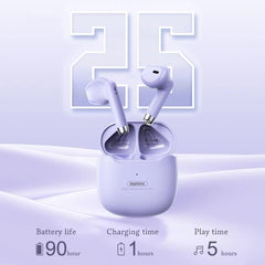 REMAX TWS-19 Semi In-ear Dual Host Wireless Bluetooth Earphones (Purple)