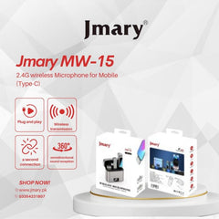 Jmary MW-15 2.4G wireless Microphone for Mobile (Type-C) with 2 Years Extended Warranty