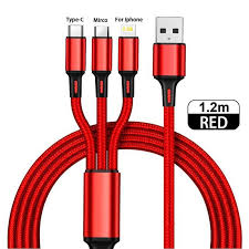 3 in1 Fast Charging Cable Type C Micro Charger Multiple Usb