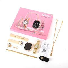 Smart Watch - A58 Plus Smart Watch With Jewelry - Watch For Girls -